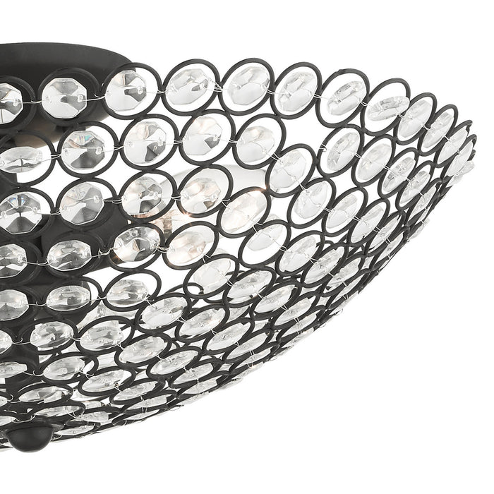 Livex Lighting 40446-04 Three Light Semi Flush Mount, Black