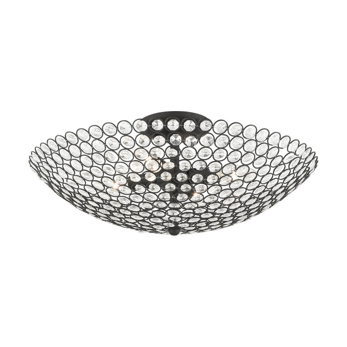 Livex Lighting 40447-04 Four Light Semi Flush Mount, Black