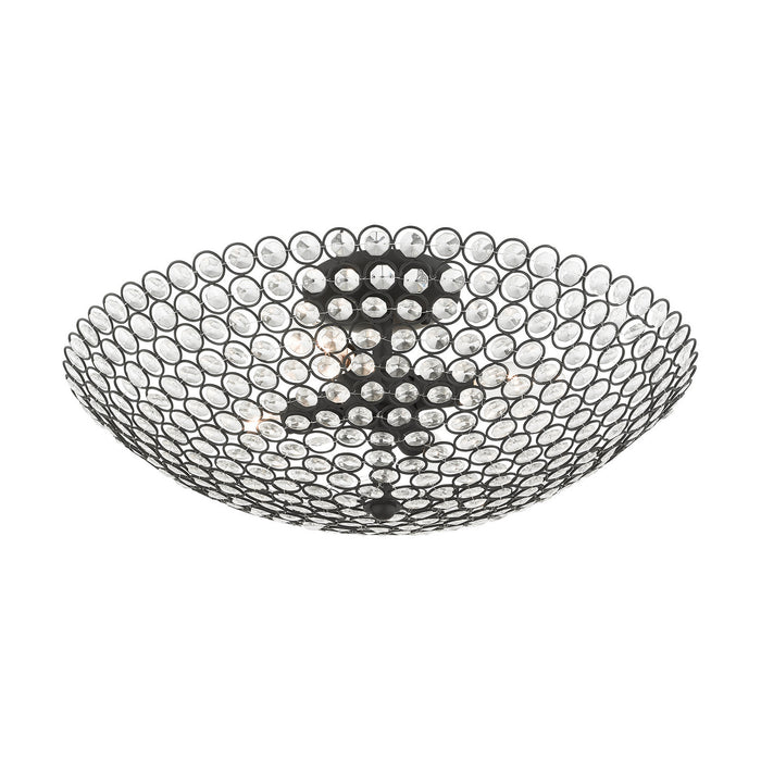 Livex Lighting 40447-04 Four Light Semi Flush Mount, Black