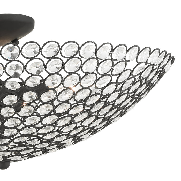 Livex Lighting 40447-04 Four Light Semi Flush Mount, Black