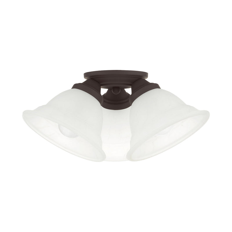 Livex Lighting 40727-07 Three Light Flush Mount, Bronze