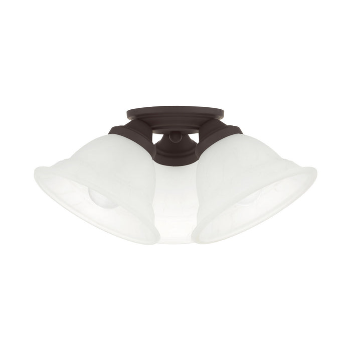 Livex Lighting 40727-07 Three Light Flush Mount, Bronze
