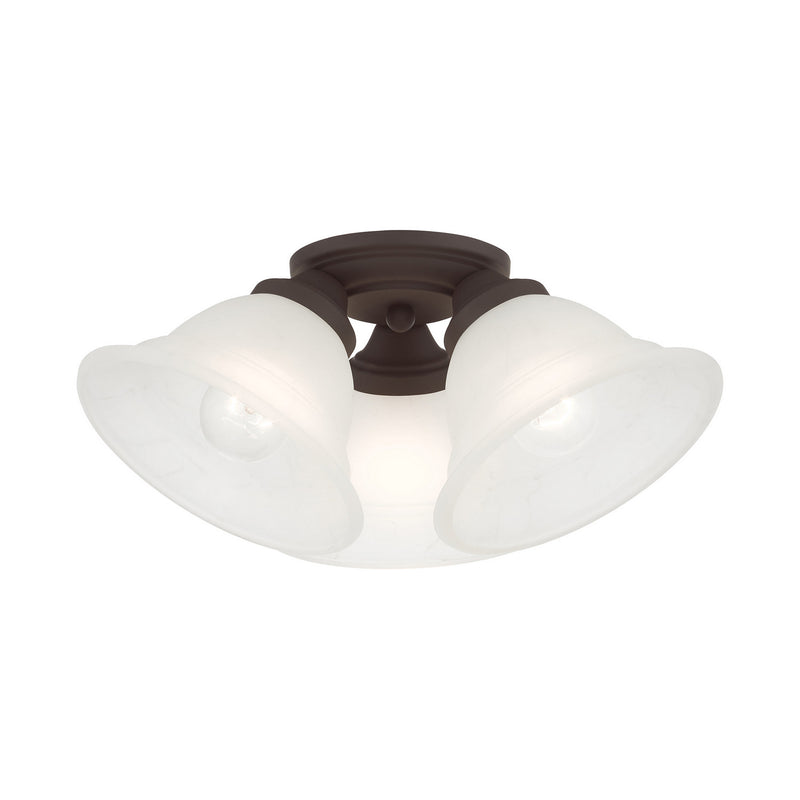 Livex Lighting 40727-07 Three Light Flush Mount, Bronze