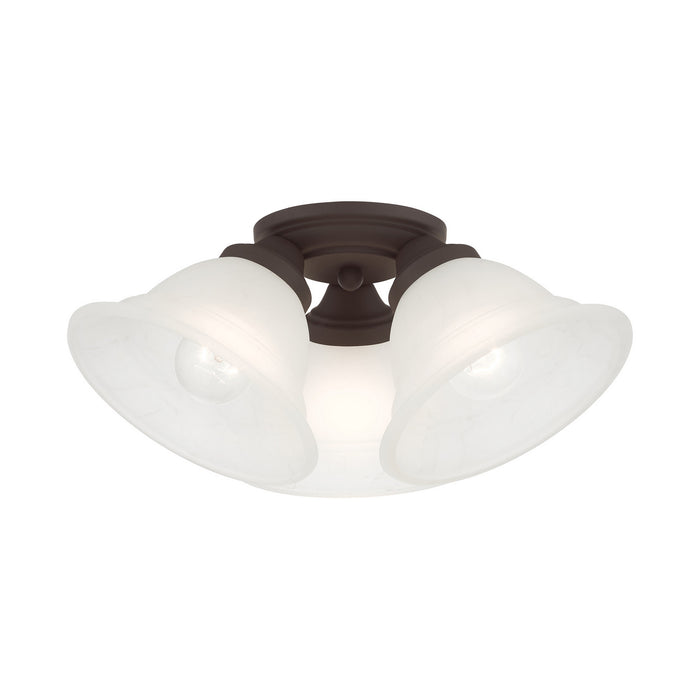 Livex Lighting 40727-07 Three Light Flush Mount, Bronze