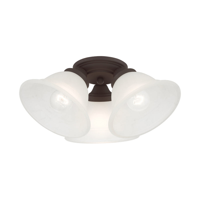 Livex Lighting 40727-07 Three Light Flush Mount, Bronze