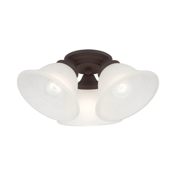 Livex Lighting 40727-07 Three Light Flush Mount, Bronze