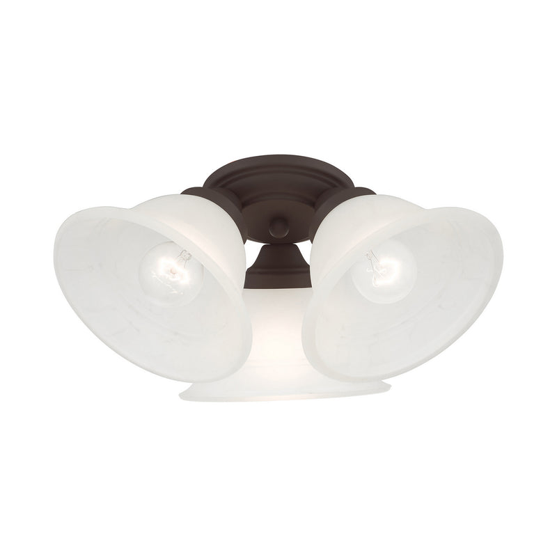 Livex Lighting 40727-07 Three Light Flush Mount, Bronze