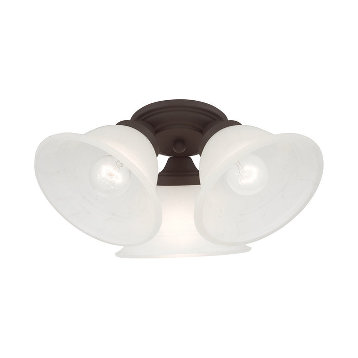 Livex Lighting 40727-07 Three Light Flush Mount, Bronze