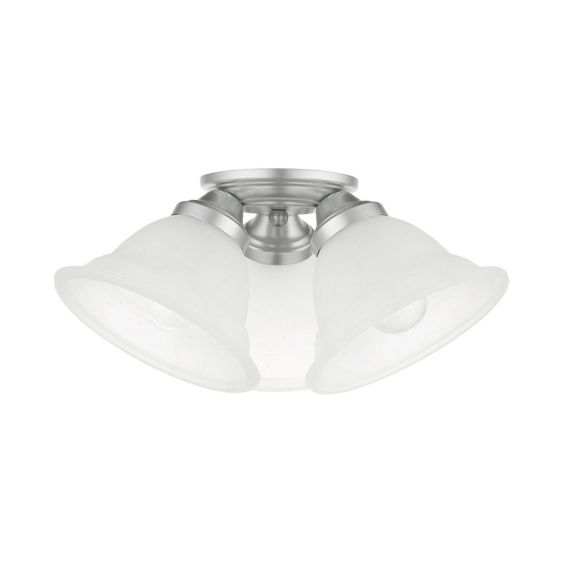 Livex Lighting 40727-81 Three Light Flush Mount, Painted Satin Nickel