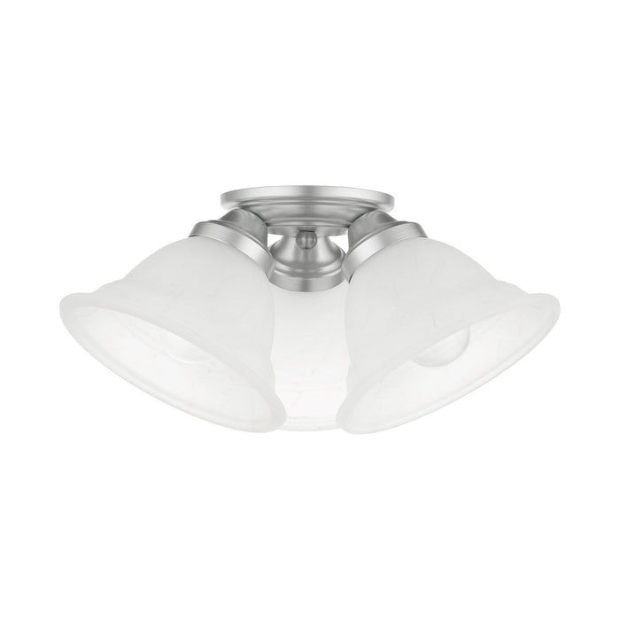 Livex Lighting 40727-81 Three Light Flush Mount, Painted Satin Nickel