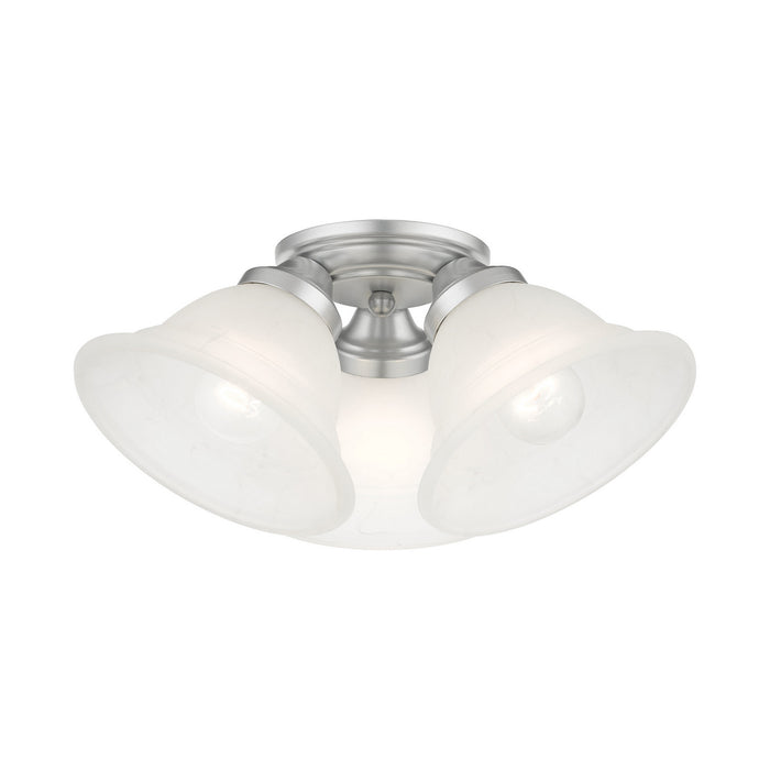 Livex Lighting 40727-81 Three Light Flush Mount, Painted Satin Nickel