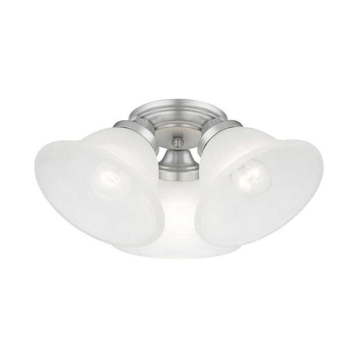 Livex Lighting 40727-81 Three Light Flush Mount, Painted Satin Nickel