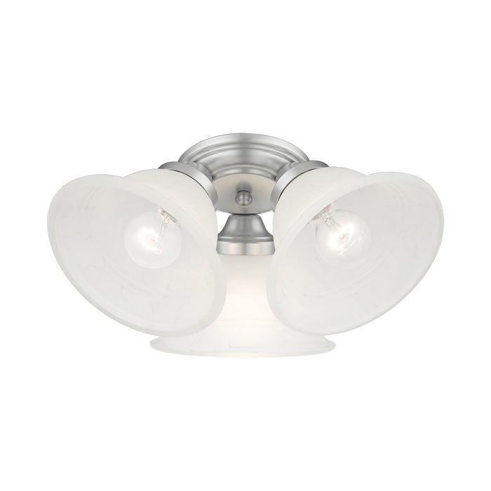 Livex Lighting 40727-81 Three Light Flush Mount, Painted Satin Nickel