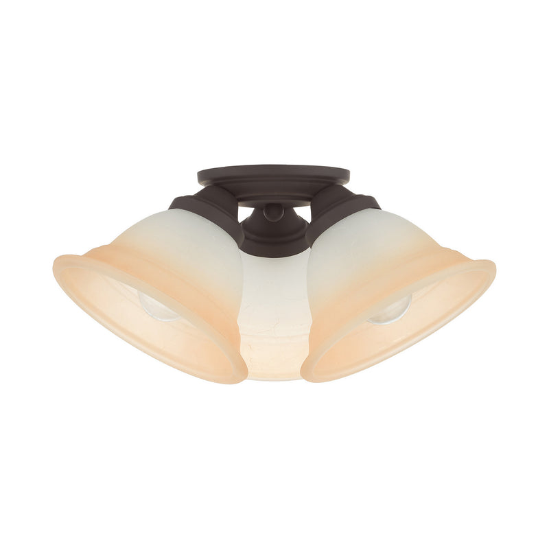 Livex Lighting 40729-07 Three Light Flush Mount, Bronze