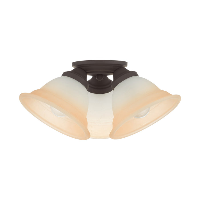 Livex Lighting 40729-07 Three Light Flush Mount, Bronze