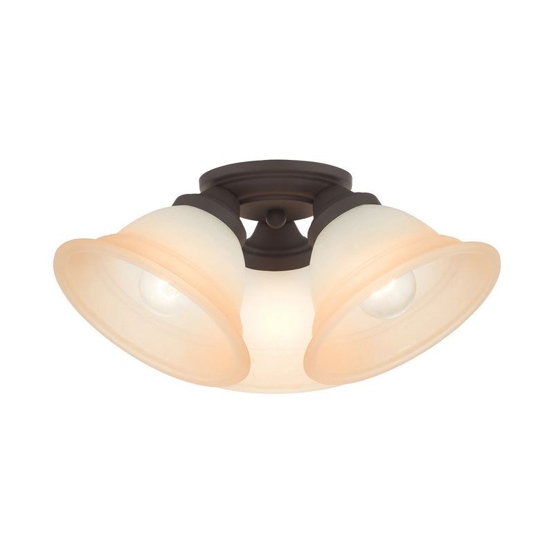 Livex Lighting 40729-07 Three Light Flush Mount, Bronze