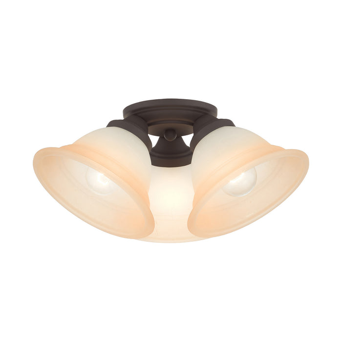 Livex Lighting 40729-07 Three Light Flush Mount, Bronze