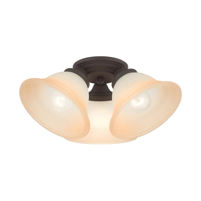 Livex Lighting 40729-07 Three Light Flush Mount, Bronze