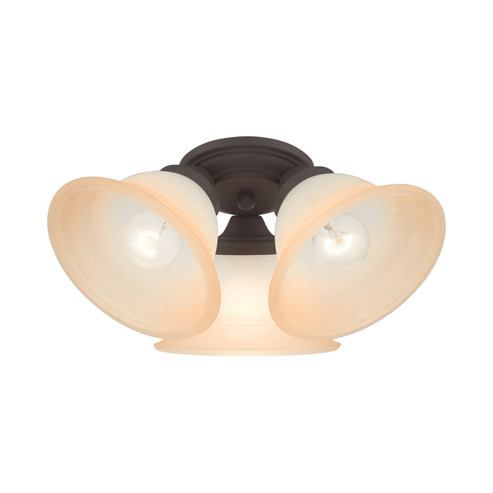 Livex Lighting 40729-07 Three Light Flush Mount, Bronze