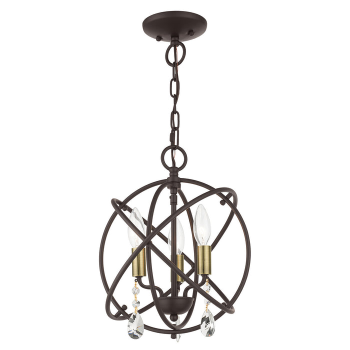 Livex Lighting 40903-07 Three Light Convertible Chandelier / Semi Flush, Bronze