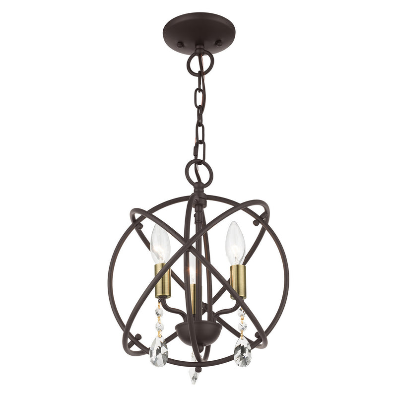 Livex Lighting 40903-07 Three Light Convertible Chandelier / Semi Flush, Bronze