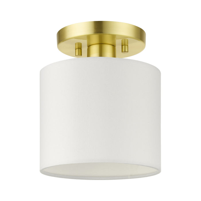 Livex Lighting 41094-12 One Light Semi Flush Mount, Satin Brass