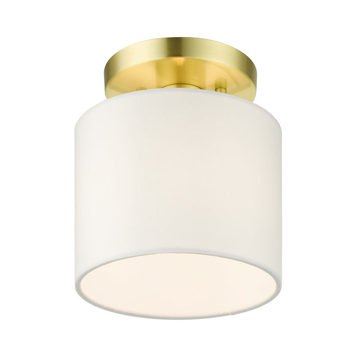 Livex Lighting 41094-12 One Light Semi Flush Mount, Satin Brass
