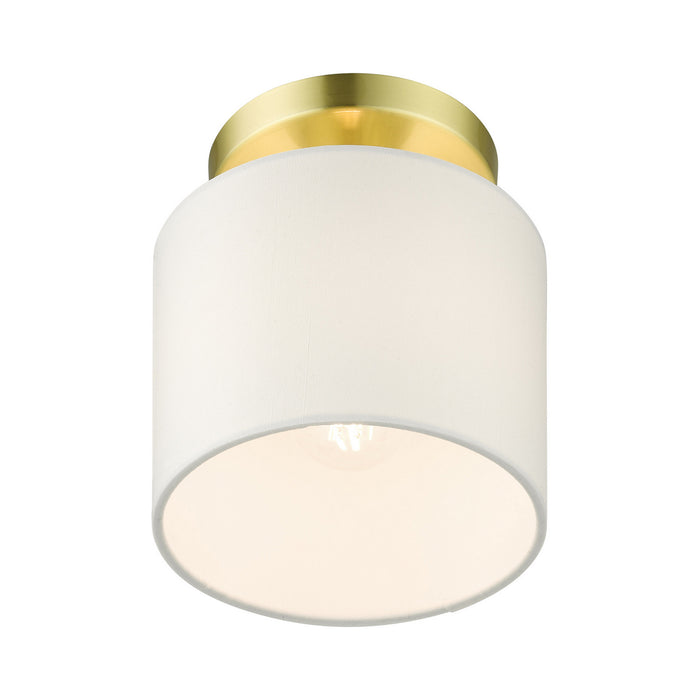 Livex Lighting 41094-12 One Light Semi Flush Mount, Satin Brass