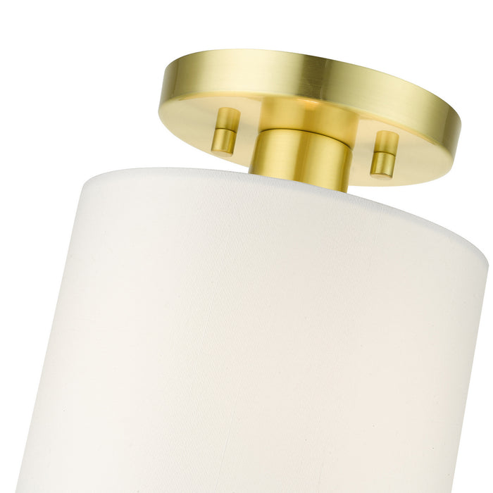 Livex Lighting 41094-12 One Light Semi Flush Mount, Satin Brass