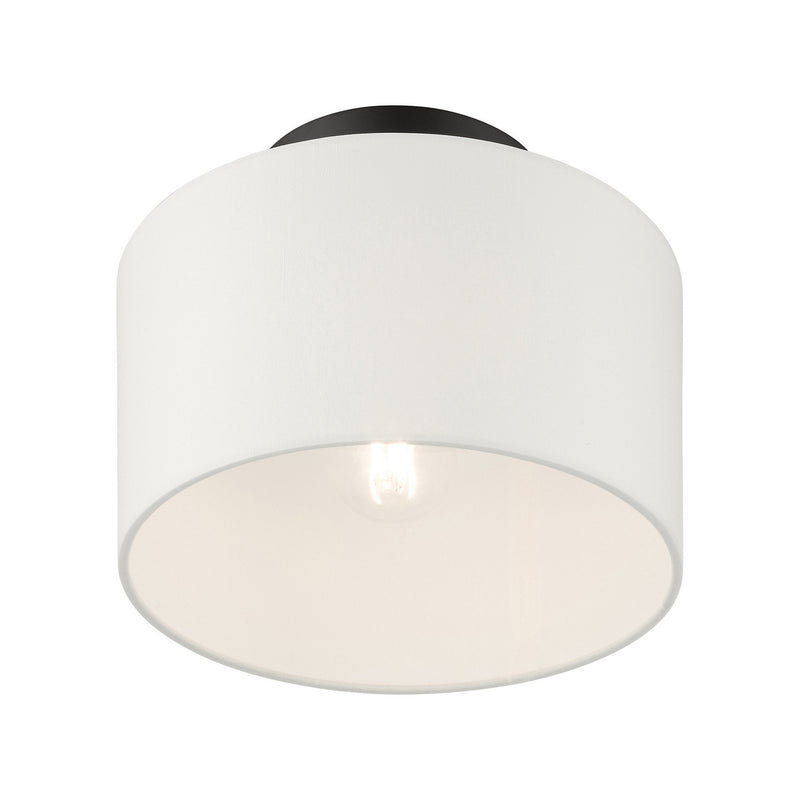 Livex Lighting 41095-04 One Light Semi Flush Mount, Black