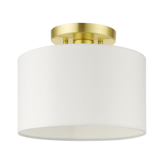Livex Lighting 41095-12 One Light Semi Flush Mount, Satin Brass