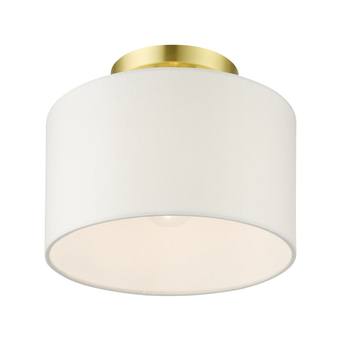Livex Lighting 41095-12 One Light Semi Flush Mount, Satin Brass
