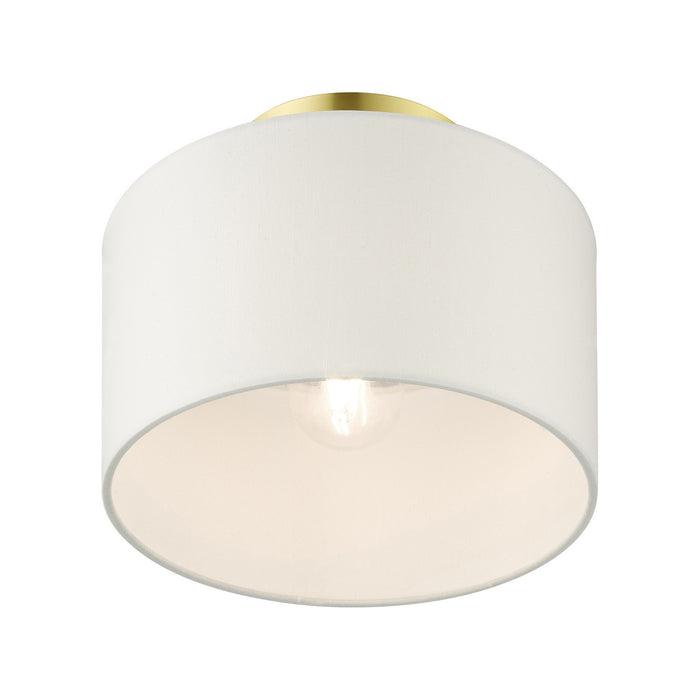 Livex Lighting 41095-12 One Light Semi Flush Mount, Satin Brass
