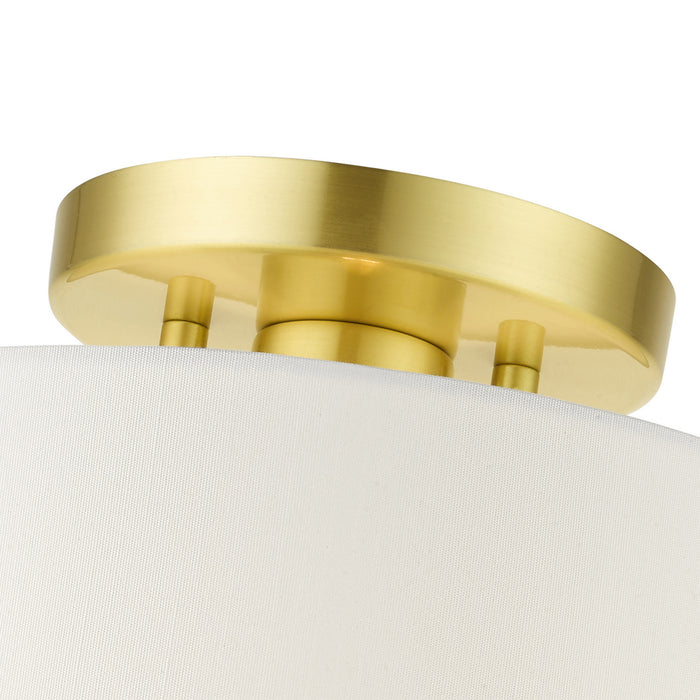 Livex Lighting 41095-12 One Light Semi Flush Mount, Satin Brass