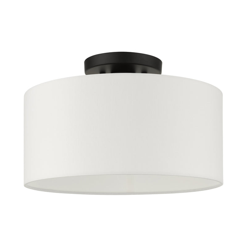Livex Lighting 41097-04 One Light Semi Flush Mount, Black