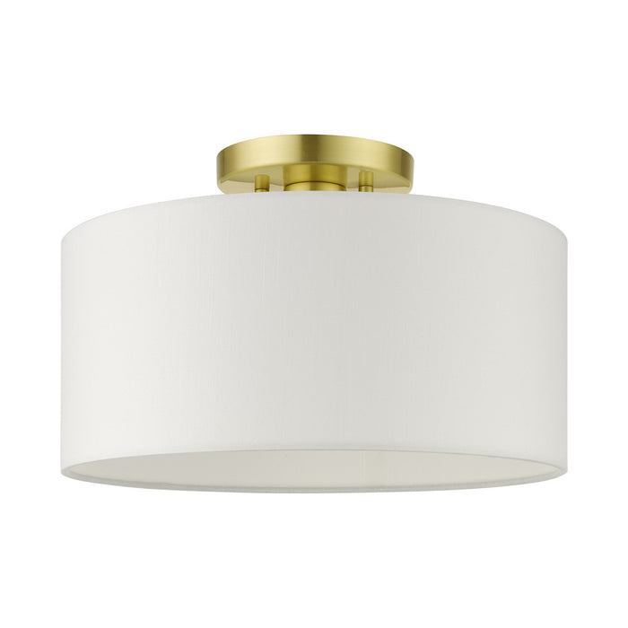 Livex Lighting 41097-12 One Light Semi Flush Mount, Satin Brass