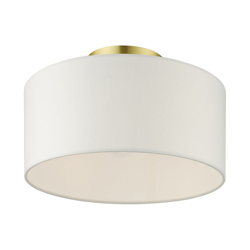 Livex Lighting 41097-12 One Light Semi Flush Mount, Satin Brass