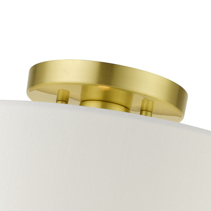 Livex Lighting 41097-12 One Light Semi Flush Mount, Satin Brass