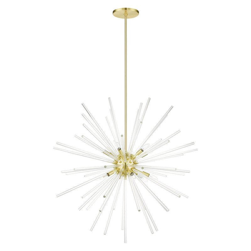 Livex Lighting 41259-12 12 Light Foyer Pendant, Satin Brass