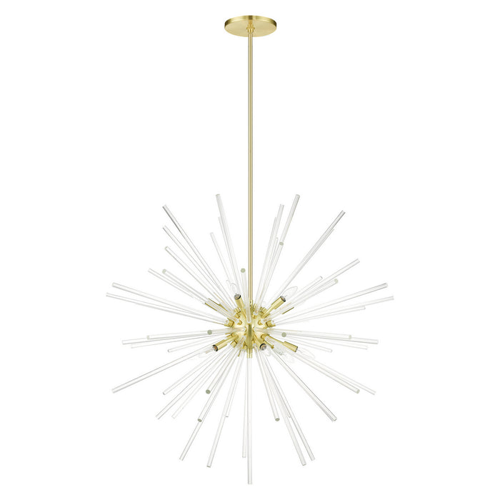 Livex Lighting 41259-12 12 Light Foyer Pendant, Satin Brass