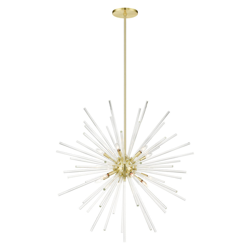 Livex Lighting 41259-12 12 Light Foyer Pendant, Satin Brass