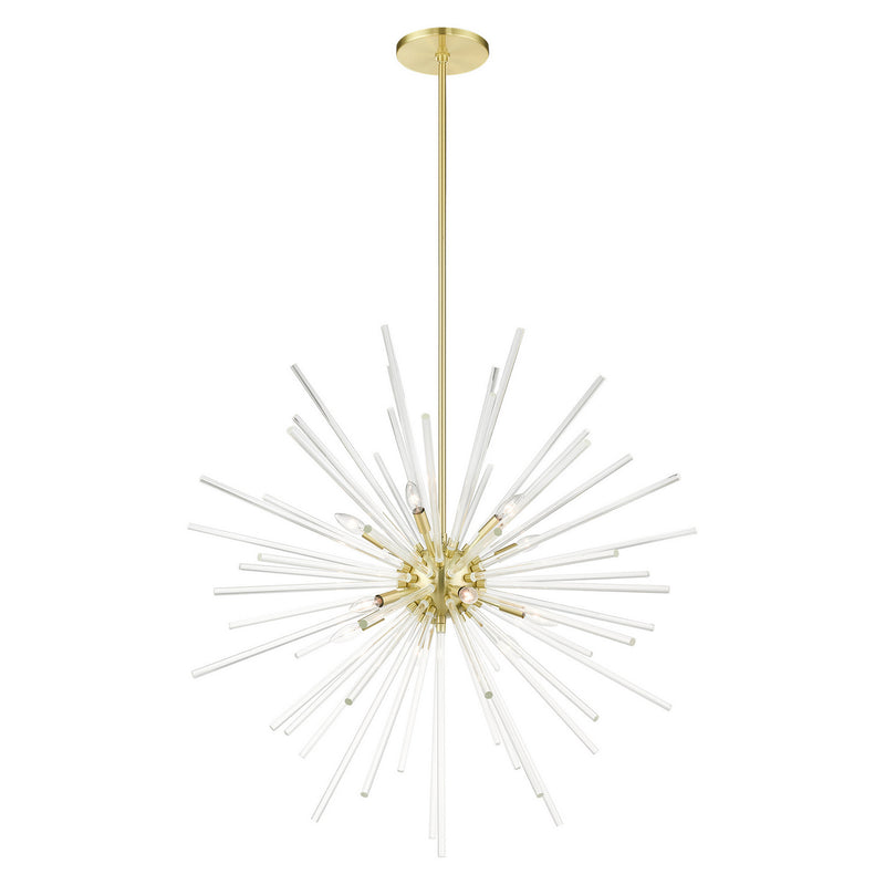 Livex Lighting 41259-12 12 Light Foyer Pendant, Satin Brass