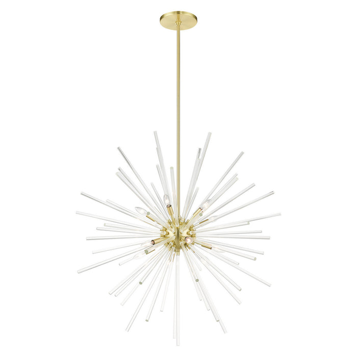 Livex Lighting 41259-12 12 Light Foyer Pendant, Satin Brass