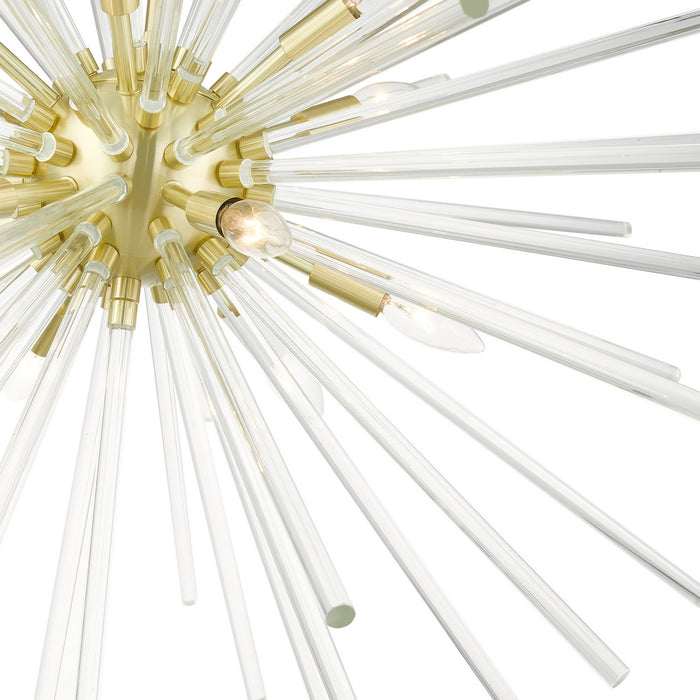 Livex Lighting 41259-12 12 Light Foyer Pendant, Satin Brass