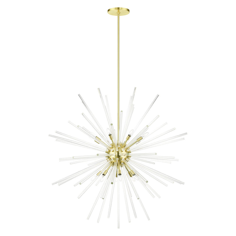 Livex Lighting 41260-12 16 Light Foyer Pendant, Satin Brass