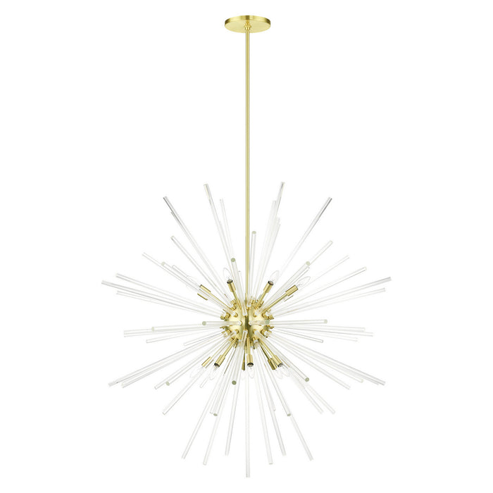 Livex Lighting 41260-12 16 Light Foyer Pendant, Satin Brass