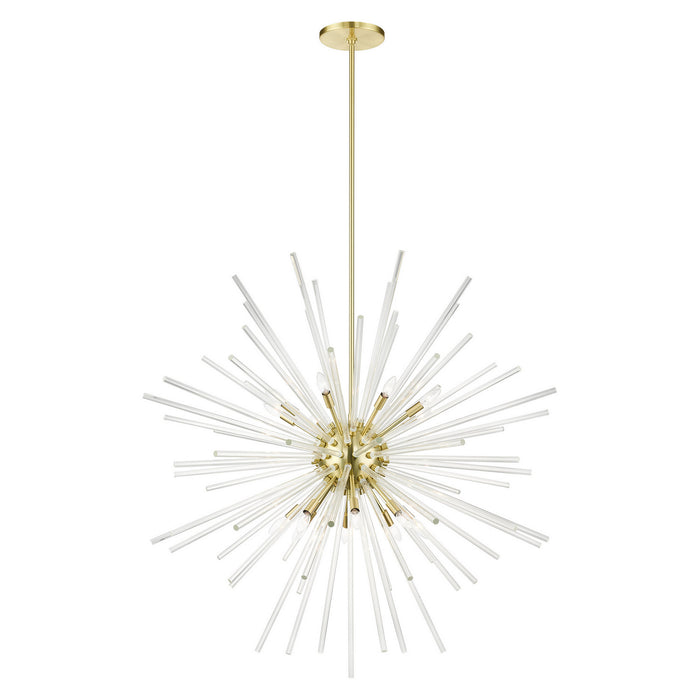 Livex Lighting 41260-12 16 Light Foyer Pendant, Satin Brass