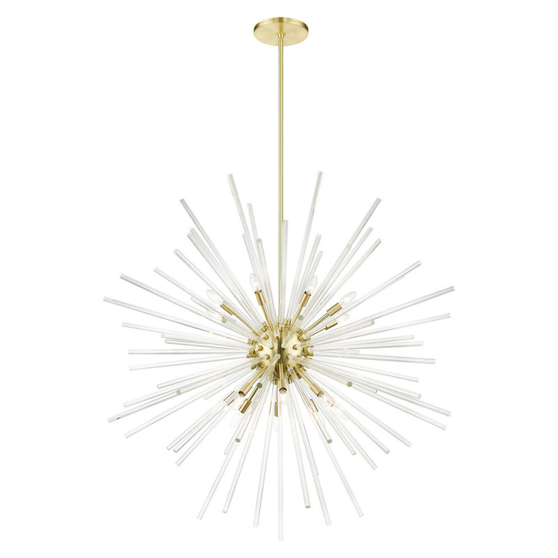 Livex Lighting 41260-12 16 Light Foyer Pendant, Satin Brass