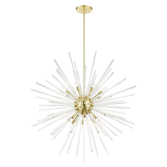 Livex Lighting 41260-12 16 Light Foyer Pendant, Satin Brass