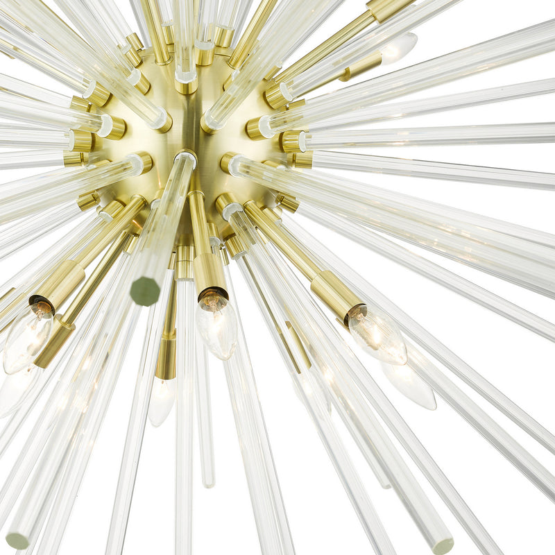 Livex Lighting 41260-12 16 Light Foyer Pendant, Satin Brass